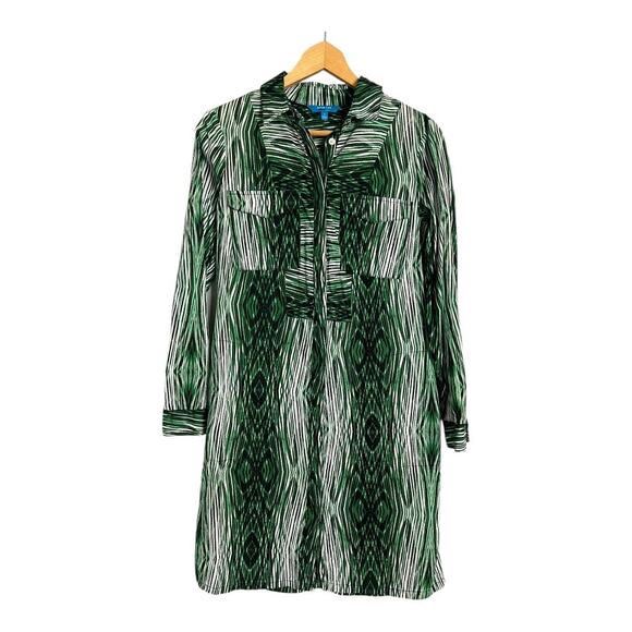 Derek Lam Design Nation Shirt Dress Casual S Small Green Cotton - Picture 1 of 5